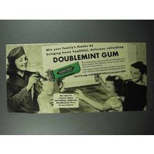 1940 Wrigley's Doublemint Gum Ad - Win Family's Thanks