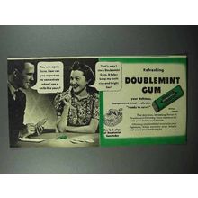 1940 Wrigley's Doublemint Gum Ad - Refreshing