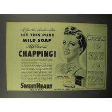 1945 SweetHeart Soap Ad - Help Prevent Chapping