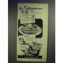 1946 Globe A1 Pancake and Waffle Flour Ad - Meal