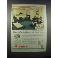 1946 Glidden Paint Ad - Want a Friendly Room