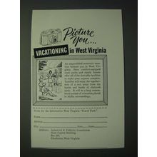 1958 West Virginia Tourism Ad - Picture youÉ Vacationing in West Virginia