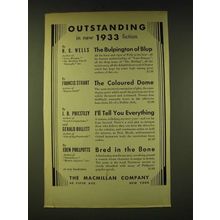 1933 The macmillan Company Ad - Outstanding in new 1933 fiction