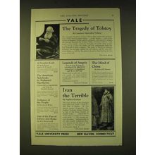 1933 Yale University Press Ad - Yale The Tragedy of Tolstoy