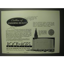 1937 Rock of Ages Memorials Ad - Emblem of enduring beauty