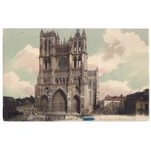 AMIENS CATHEDRAL, FRANCE used antique postcard, 1916 postmark WW1 active serv #