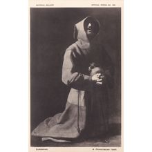 Zurbaran A Franciscan Monk Antique Painting Postcard