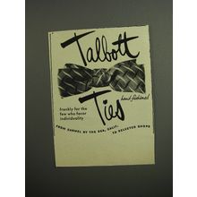 1952 Talbott Ties Ad - Frankly for the few who favor individuality