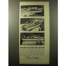 1960 Chris-Craft Boat Ad - 28ft & 55ft Constellation; 41ft Conqueror