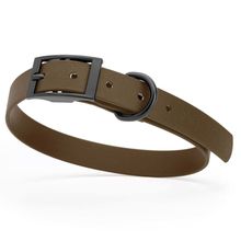 Dog Pet Waterproof Collar - W3/4" x L15"-18" - Dark Chocolate Brown