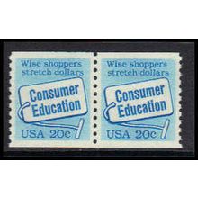 2005 20c Consumer Education Very Fine MNH Dry Gum Pair W1733