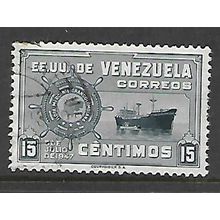 VENEZUELA 1948 COLOMBIA MERCHANT MARINE 15c GREY FREIGHTER SG 783 FINE USED