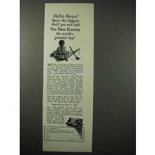 1925 Erector No. 7 Toy Set Ad - Biggest Thrill