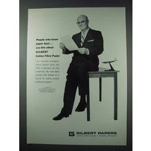 1963 Gilbert Cotton Fibre Paper Ad - Know Best