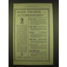 1924 Harper & Brothers Ad - Mark Twain's Autobiography