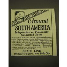 1924 Grace Line Cruise Ad - Around South America independent or personally