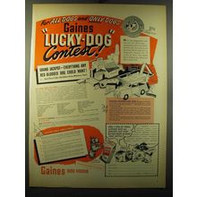 1949 Gaines Dog Food Ad - For all dogs and only dogs Gaines Lucky-Dog Contest