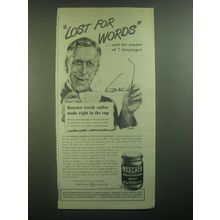 1945 Nescafe Coffee Ad - Lost for words ..said the master of 7 languages