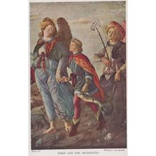 Tobit & The Archangels Florence Painting Academy Botticelli Art Italian Postcard