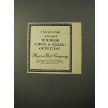 1954 Rogers Peet Company Ad - Write for a copy 1954-1955 Blue Book School