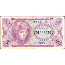 1965 USA Banknote 5 Cents Military Payment Certificate