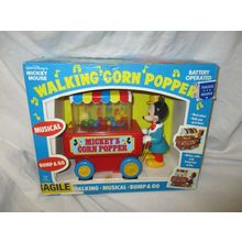 Vintage Disney ILLCO Toy Mickey Mouse Walking Corn Popper Push Pop