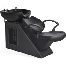 Barberpub Ceramic Bowl Shampoo Chair and Bowl Set, Backwash Shampoo Station Chai