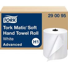 Tork Matic Soft Hand Towel Roll White H1, Advanced, High Absorbency, 6 Rolls X 9