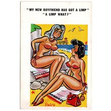 SAUCY SEASIDE POSTCARD BY PEDRO PUBLISHED SUNNY PEDRO No.107 1960's (4345)