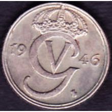 1946 Sweden 10 Ore Coin