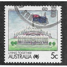 AUS 1988 5c 'LIVING TOGETHER - PARLIAMENT' FINE USED (EBID67-140)