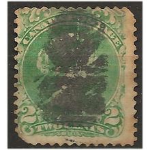 Canada 1868 SG57a 2c Pale Emerald Green Good Used . .. .