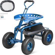 Garden Cart Rolling Workseat with Wheels, Gardening Stool for Planting, 360 ...