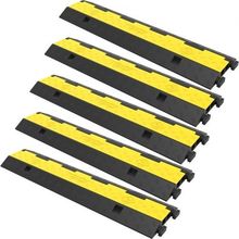 Cable Protector Ramp, 5 Packs 2 Channels Speed Bump Hump, Rubber Modular Spe...