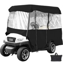 Golf Cart Enclosure, 4-Person Golf Cart Cover, 4-Sided Fairway Deluxe, 300D ...