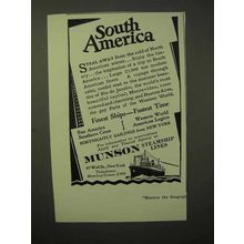 1929 Munson Steamship Lines Cruise Ad - South America