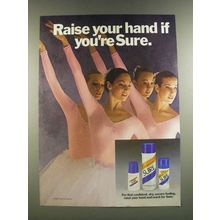 1986 Sure Deodorant Ad - Raise Your Hand If You're Sure