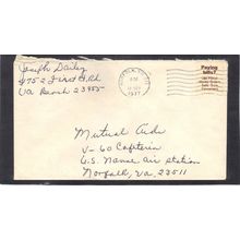 Cover Postmarked BPS Label But No Stamp (No Cachet-Inked/A) CV00934