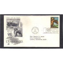 FDC Art Craft 160 15c UN Observers (Cachet-Typed/A) CV41306