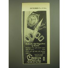 1946 Gubelin Watch and Cuff Links Ad - Distinctive gift suggestions by Gubelin