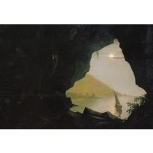 Joseph Wright Of Derby Grotto In Salerno Moonlight Painting Postcard