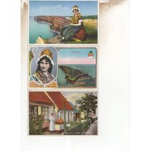 Heligoland Germany 3x Ladies Fashion Costume Old Postcard s