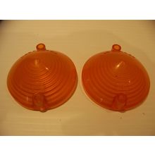 1964 FORD MUSTANG PARK TURN SIGNAL LIGHT LENSES SAE PD64 CR FOMOCO PAIR