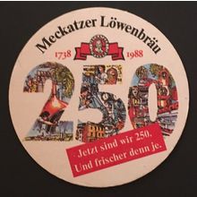 Vintage Coaster - Meckatzer Lowenbrau - 250th Anniversary 1738-1988