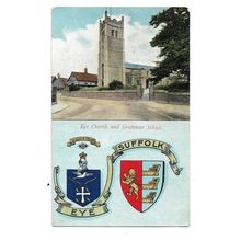 Eye Church And Grammar School, Suffolk, Postcard.