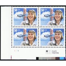 3066a, Mint NH 50¢ - Black Color Omitted Error Plate Block - Stuart Katz