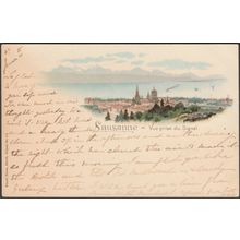 Vue Prise du Signal, Lausanne, 1902 - Künzli Frères CPA