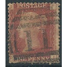 1858 SG43 1d Red Plate 125 Good/Fine Used "FJ"