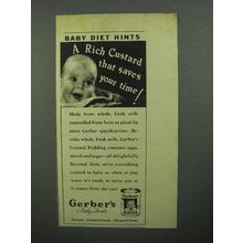 1944 Gerber's Baby Food Custard Pudding Ad
