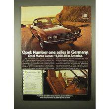 1973 Opel Manta Luxus Car Ad - Number One in Germany